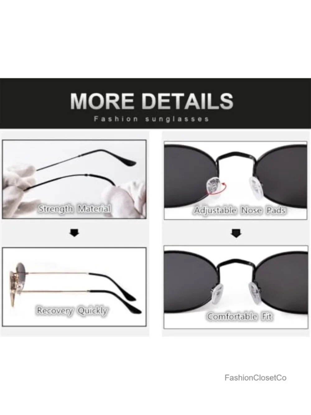 Small Oval Metal Frame Sunglasses UV400 Protection Retro 90s